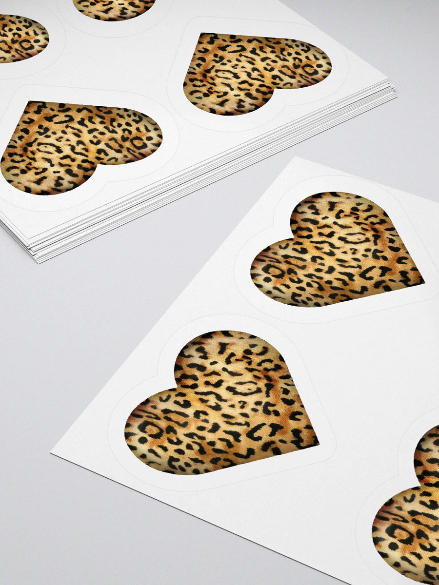 Leopard Skin Farbric Heart in Orange Gold - Kiss Cut Sticker product image (3)