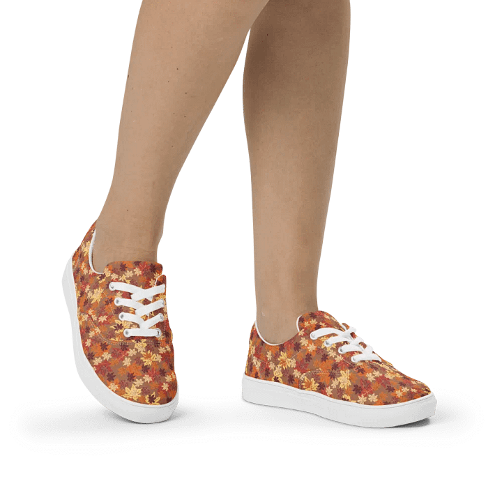 Autumn Leaves Lace-Up Canvas Shoes product image (2)