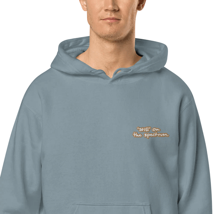 *still* on the spectrum (L.C. brown bubble design 2) embroidered pigment hoodie product image (1)