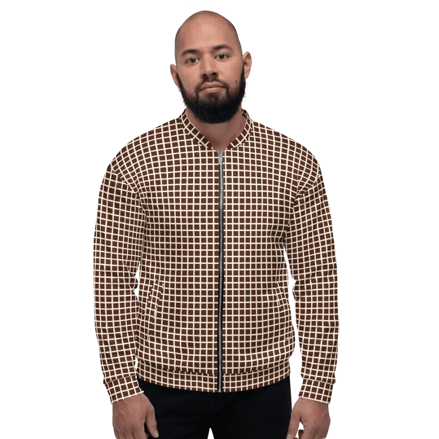 Graph Check Brown and Cream Bomber Jacket product image (2)