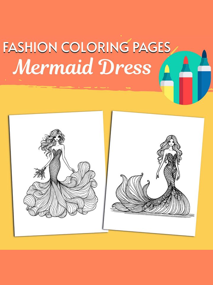 Fashion Coloring Pages - Mermaid Dress product image (2)