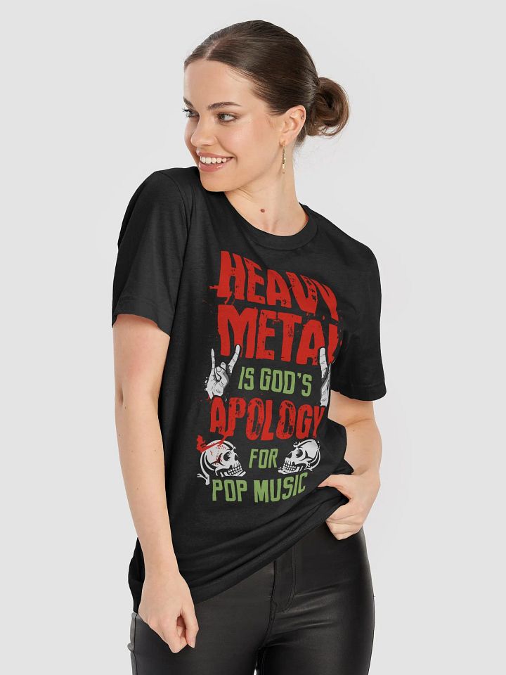 Heavy Metal Is God’s Apology – Funny T-Shirt for Metalheads product image (2)