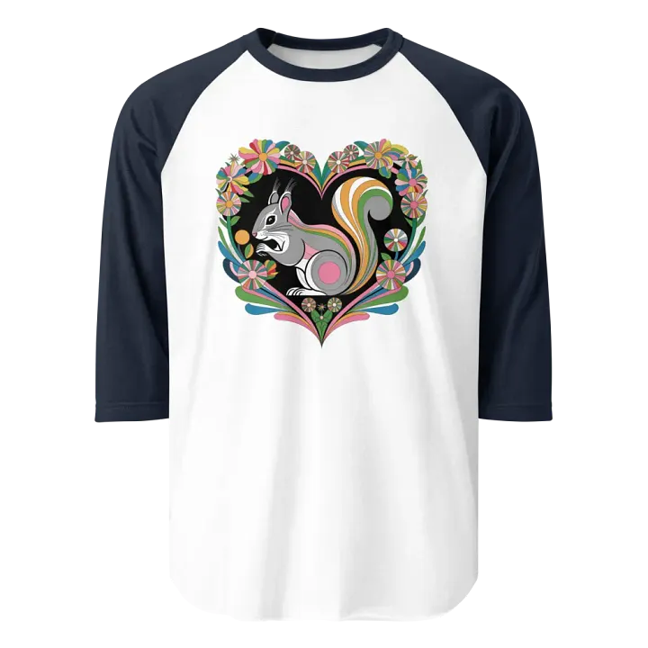 Whimsical Squirrel Heart Raglan Tee product image (1)