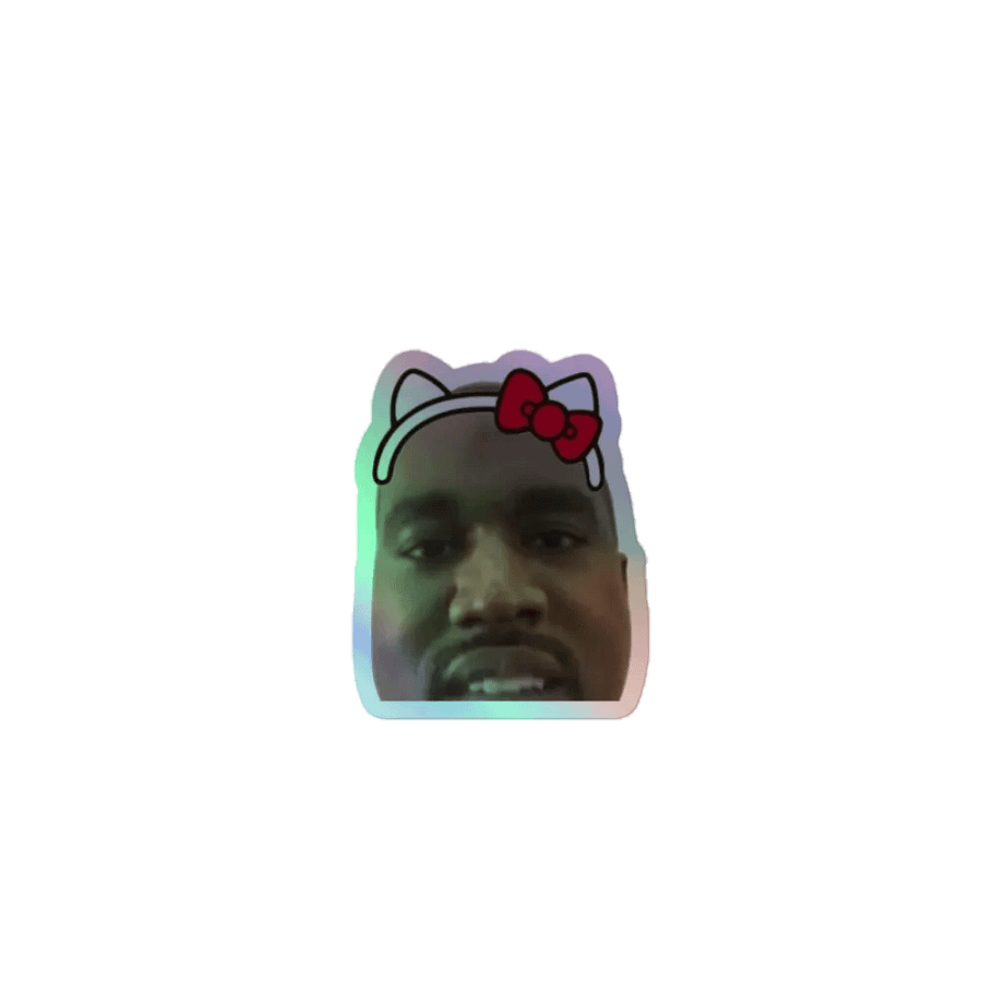 Hello Kitty Cat Ears Kayne West Holographic Sticker Sheet product image (1)