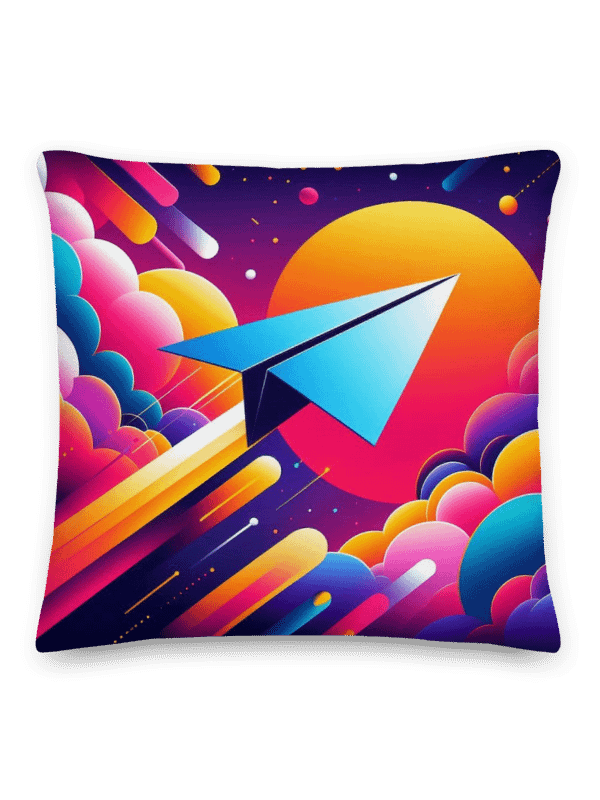 Skybound Dreams Premium Pillow | AI design paper airplane product image (7)