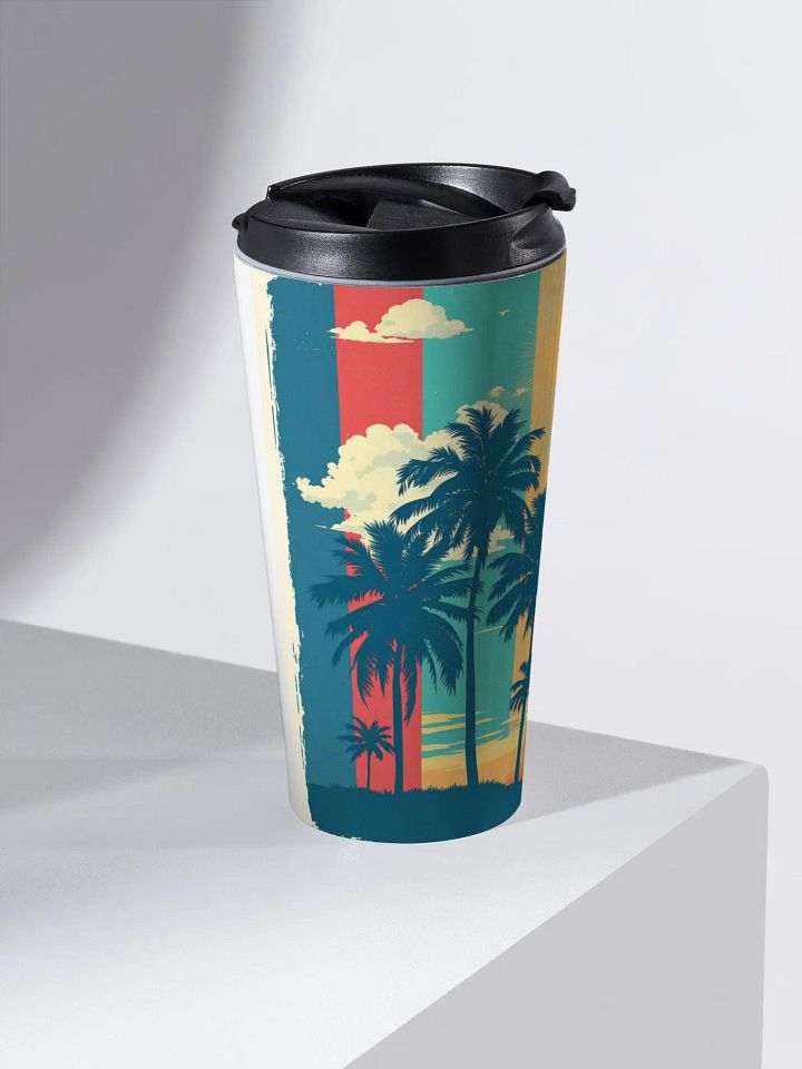 Retro Palm Paradise Stainless Steel Travel Mug product image (2)