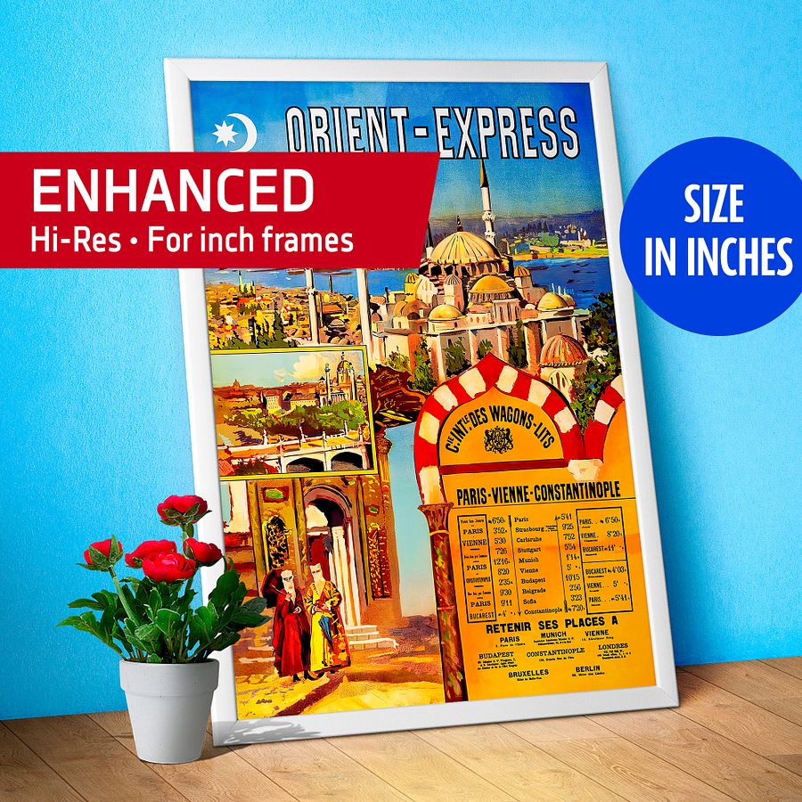 Orient Express, Istanbul, Turkey, 1891 — retro vintage travel poster, vintage travel art print, retro travel wall art product image (1)