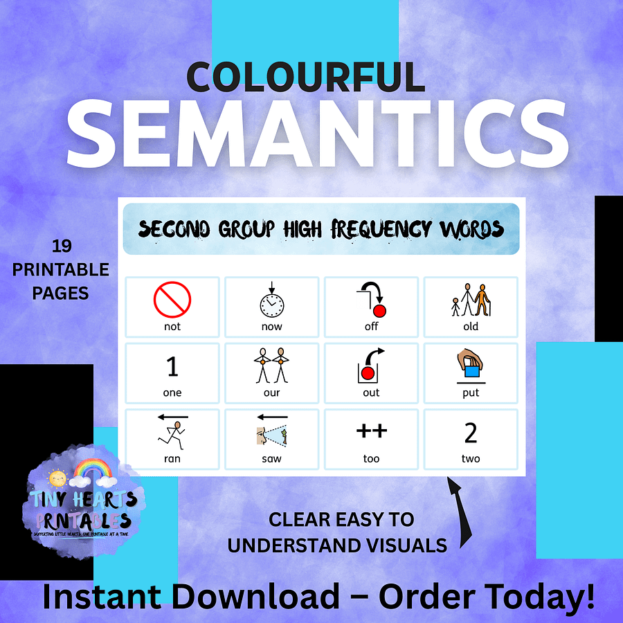 Colourful Semantics Vocabulary Boards | 19 Pages of Core & High Frequency Words | SEN, Visual Support, Speech & Language Printable product image (5)