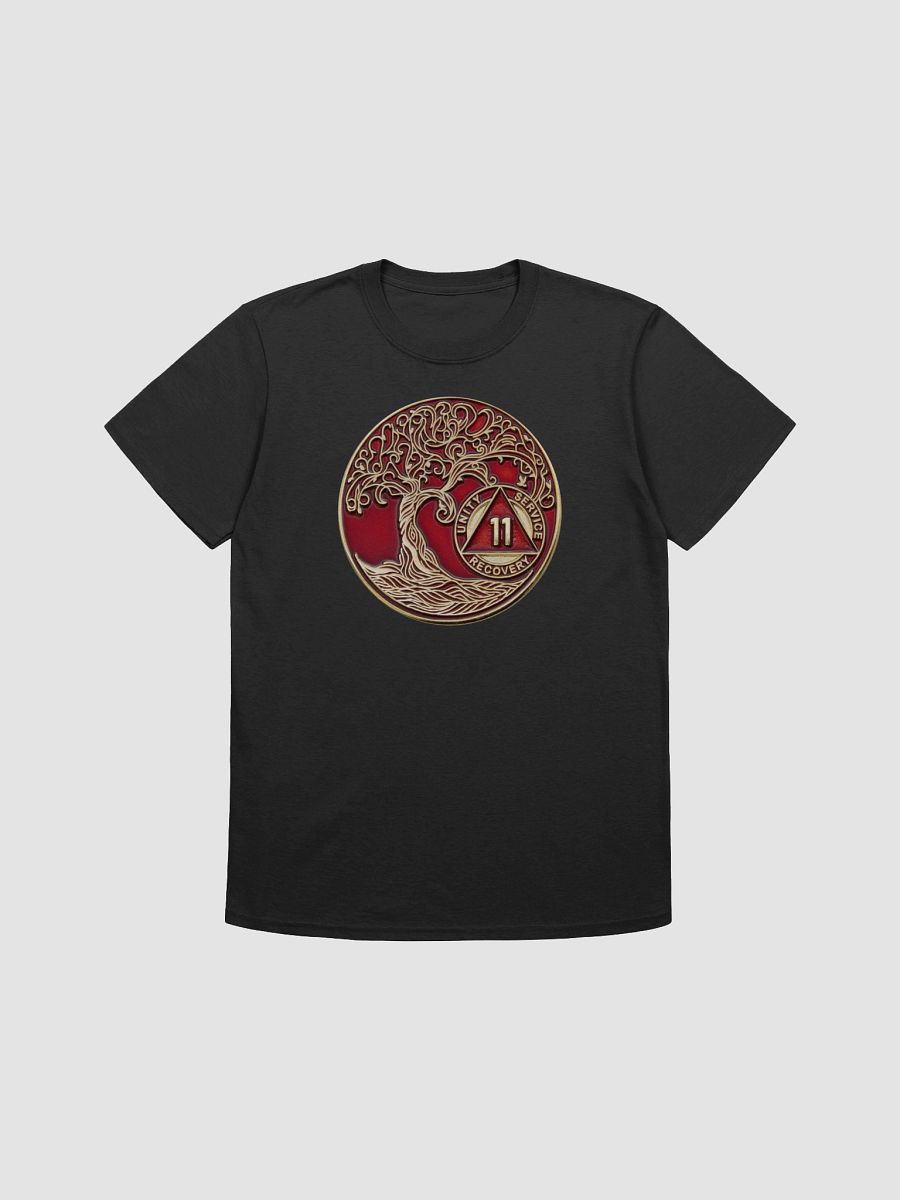 Twisted Tree of Life 11th Year Sobriety Red Medallion T-Shirt product image (4)