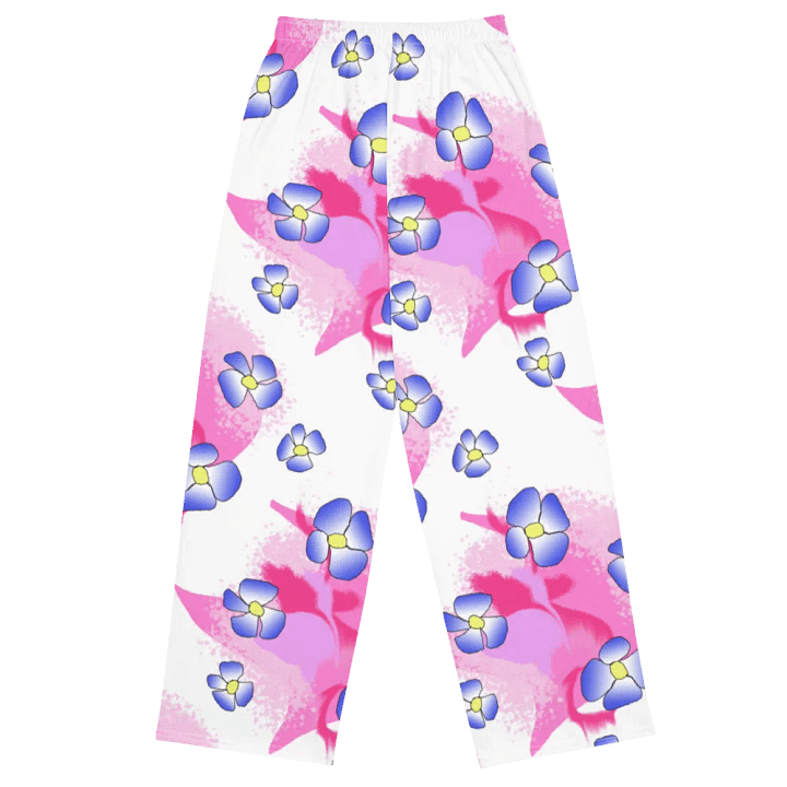 Blue Flowers on Pink Wideleg Pants product image (1)