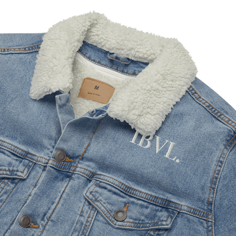 Embroidered IBVL Signature Unisex Sherpa Denim Jacket