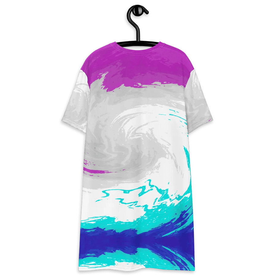 Abstract Vibrant Swirling Melting Forest Ladies T Shirt Dress product image (8)