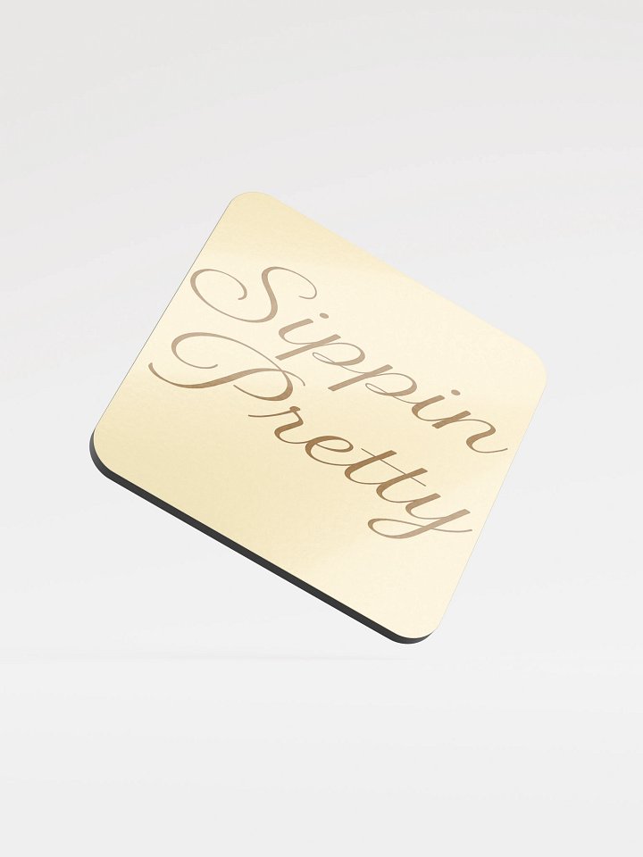 Sippin Pretty Yellow Glossed Cork Coaster product image (1)