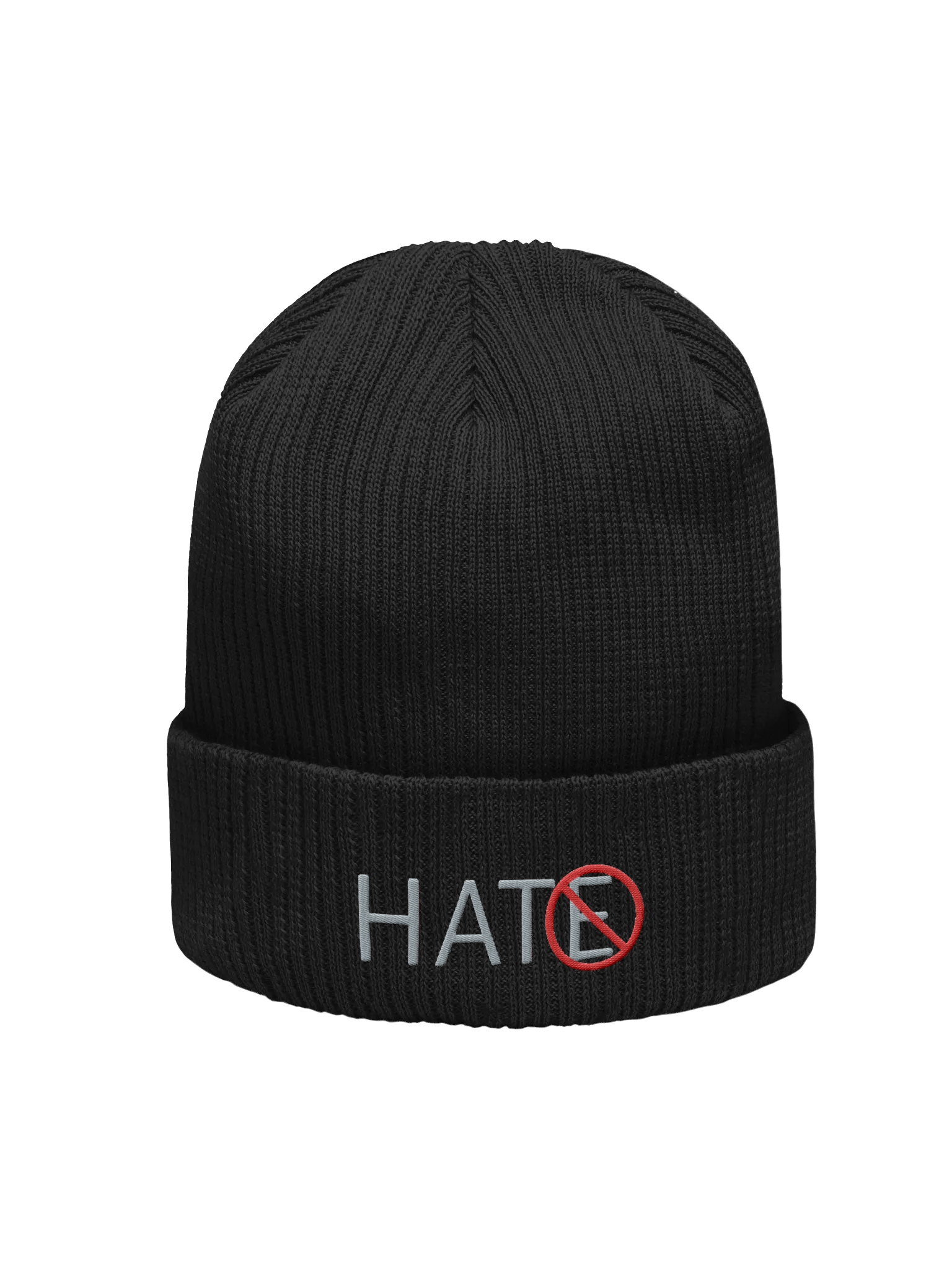 No Hate Organic Beanie - Gray Lettering product image (1)