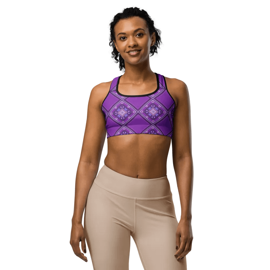Purple Pattern Sports Bra product image (5)