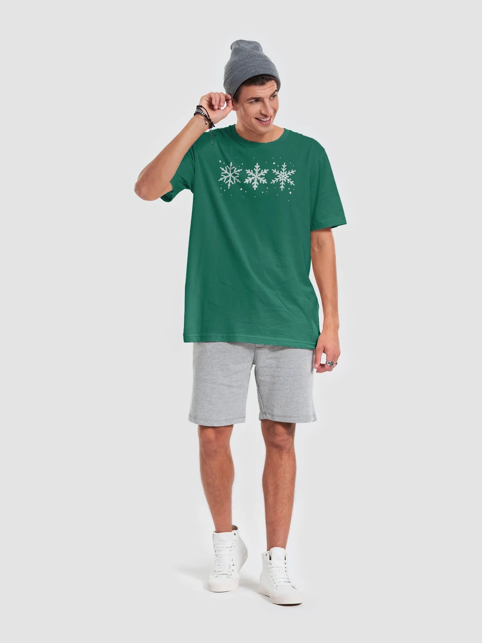White Snowflakes Supersoft Classic Fit T-Shirt product image (2)