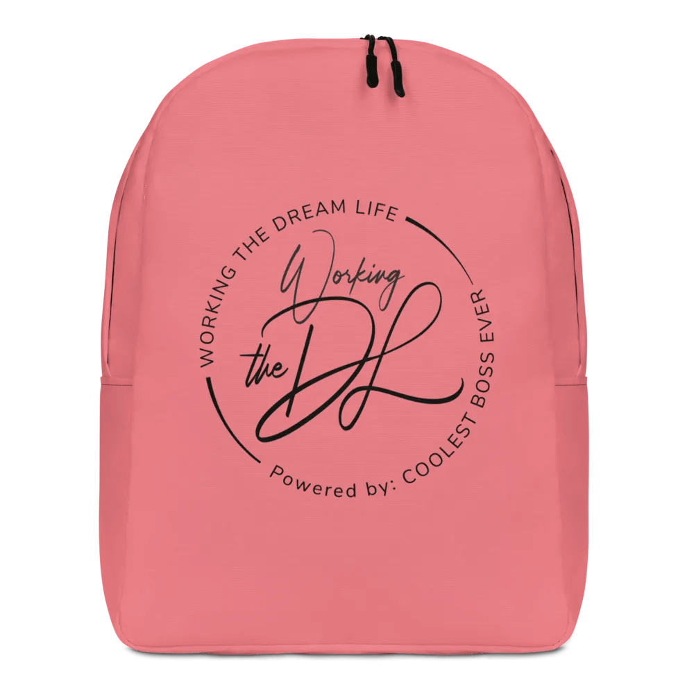 Work the Dream Life – Pink Minimalist All-Over Print Backpack for Work, Travel & Everyday Use product image (1)