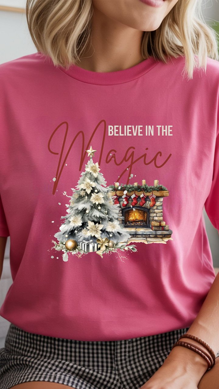 Believe in the Magic Christmas T-Shirt | Magical Christmas Tee | Holiday Magic Shirt | Festive Christmas Graphic Tee | Believe In The Magic Of Christmas Unisex T-shirt product image (37)