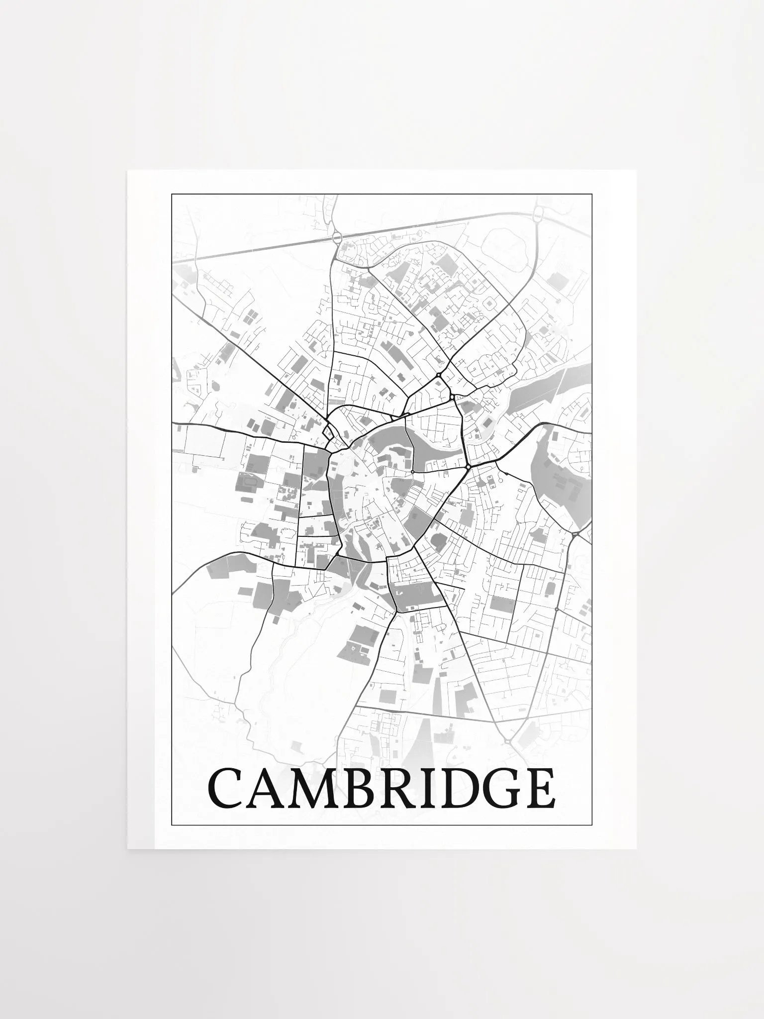 Cambridge, England, city map print product image (3)