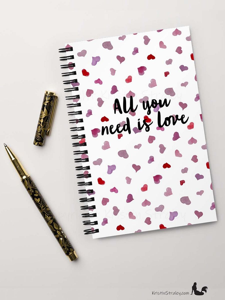 All You Need is Love on Watercolor Hearts Notebook product image (8)