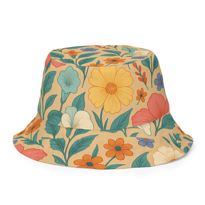 Spring Floral Reversible Bucket Hat – Vintage Wildflower Sun Hat for Outdoor Style product image (1)