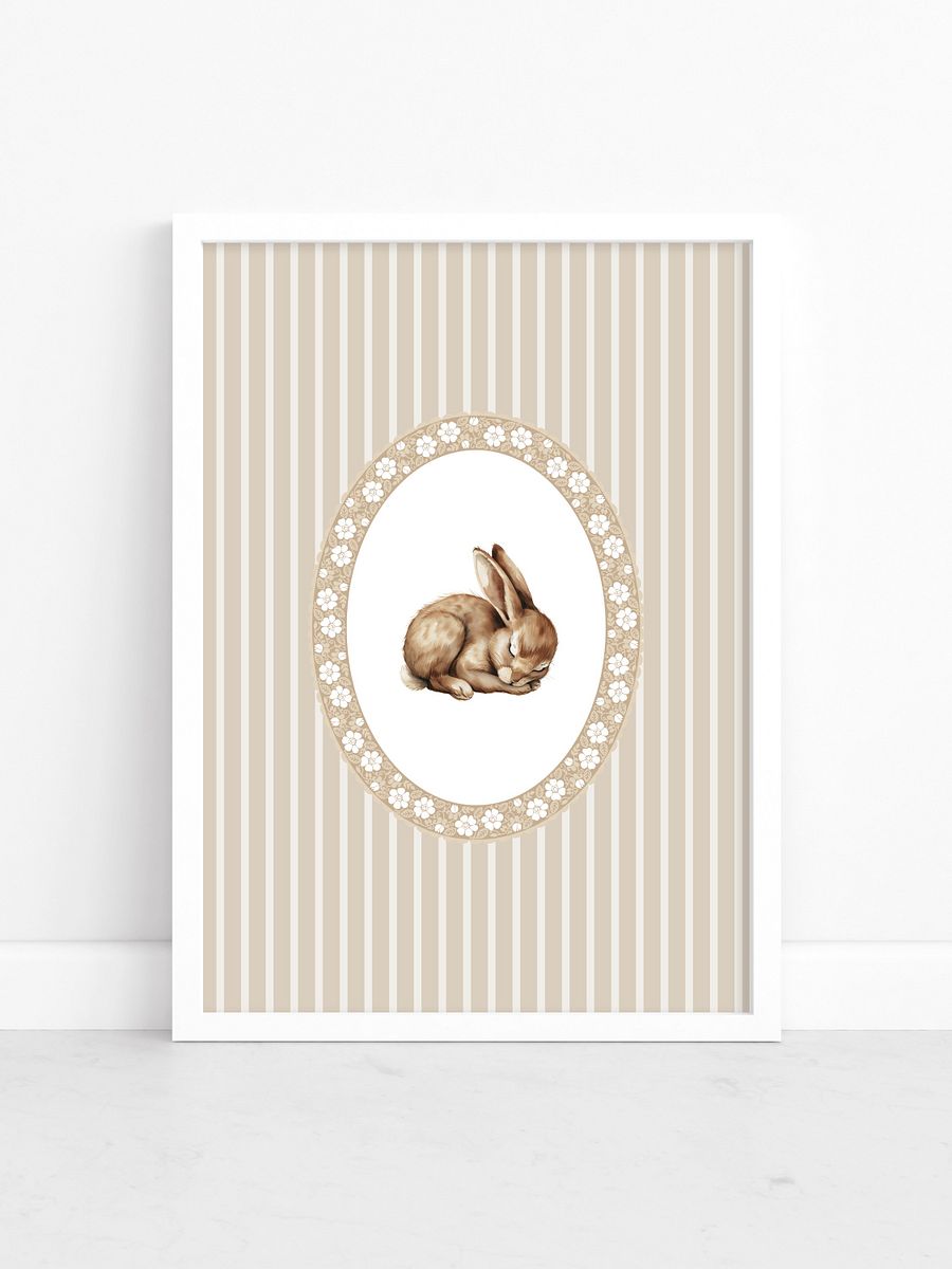 Classic Bunny Nursery Print - Sleeping Bunny product image (1)