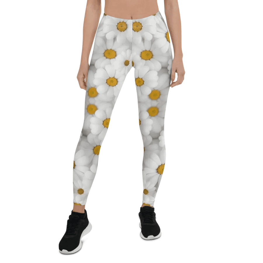 Leggings – White Florals Print for Elegant & Chic Style product image (1)