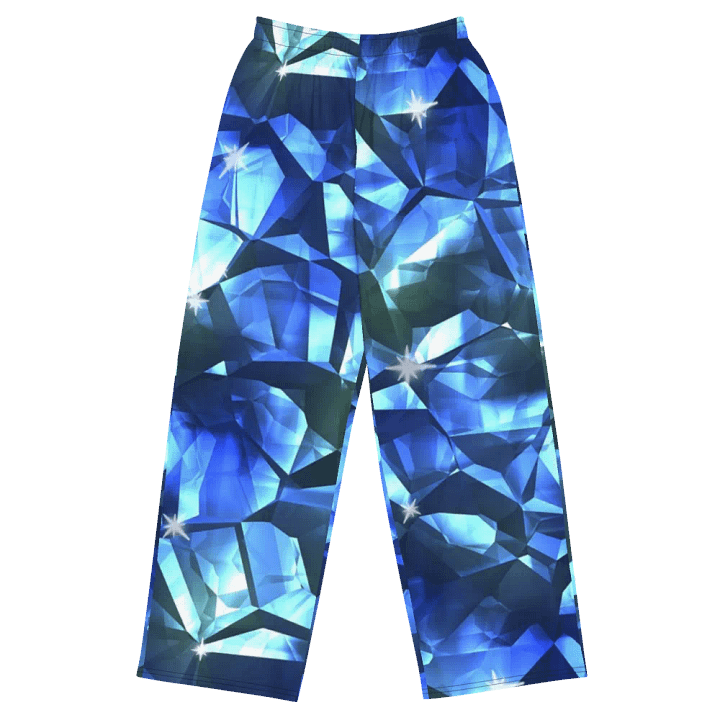 Blue Crystal Pattern Wideleg Pants product image (2)