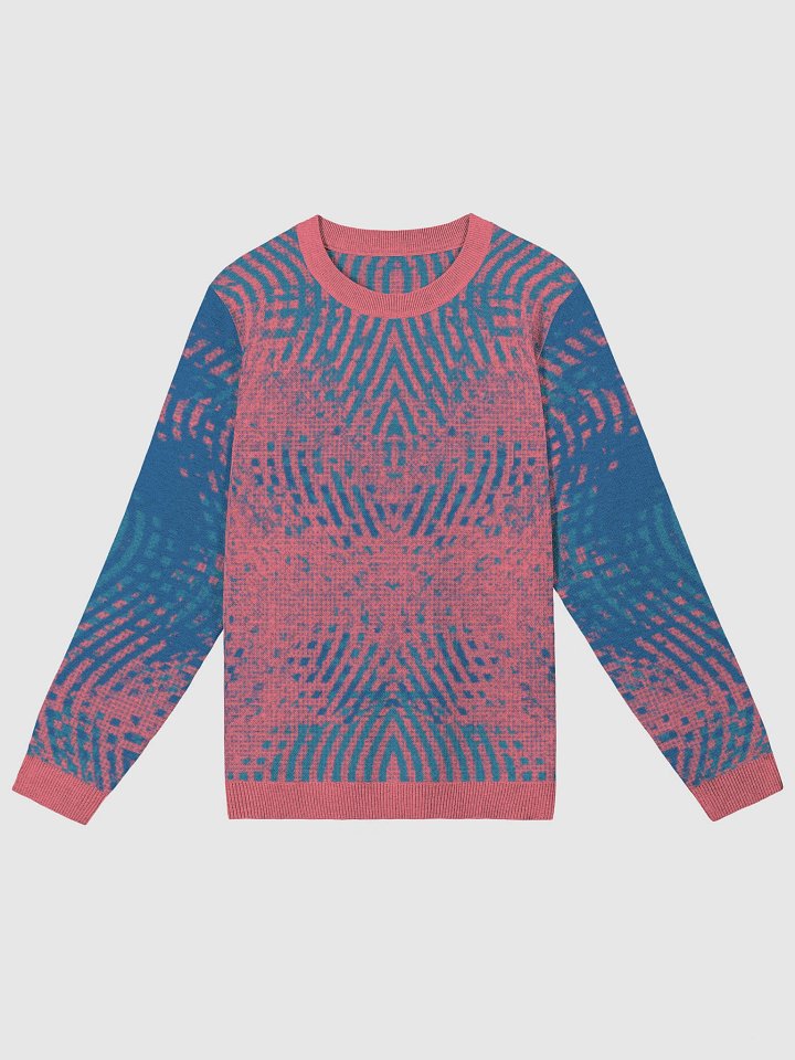 Retro-Futuristic Crewneck Sweater – Coral & Teal product image (1)