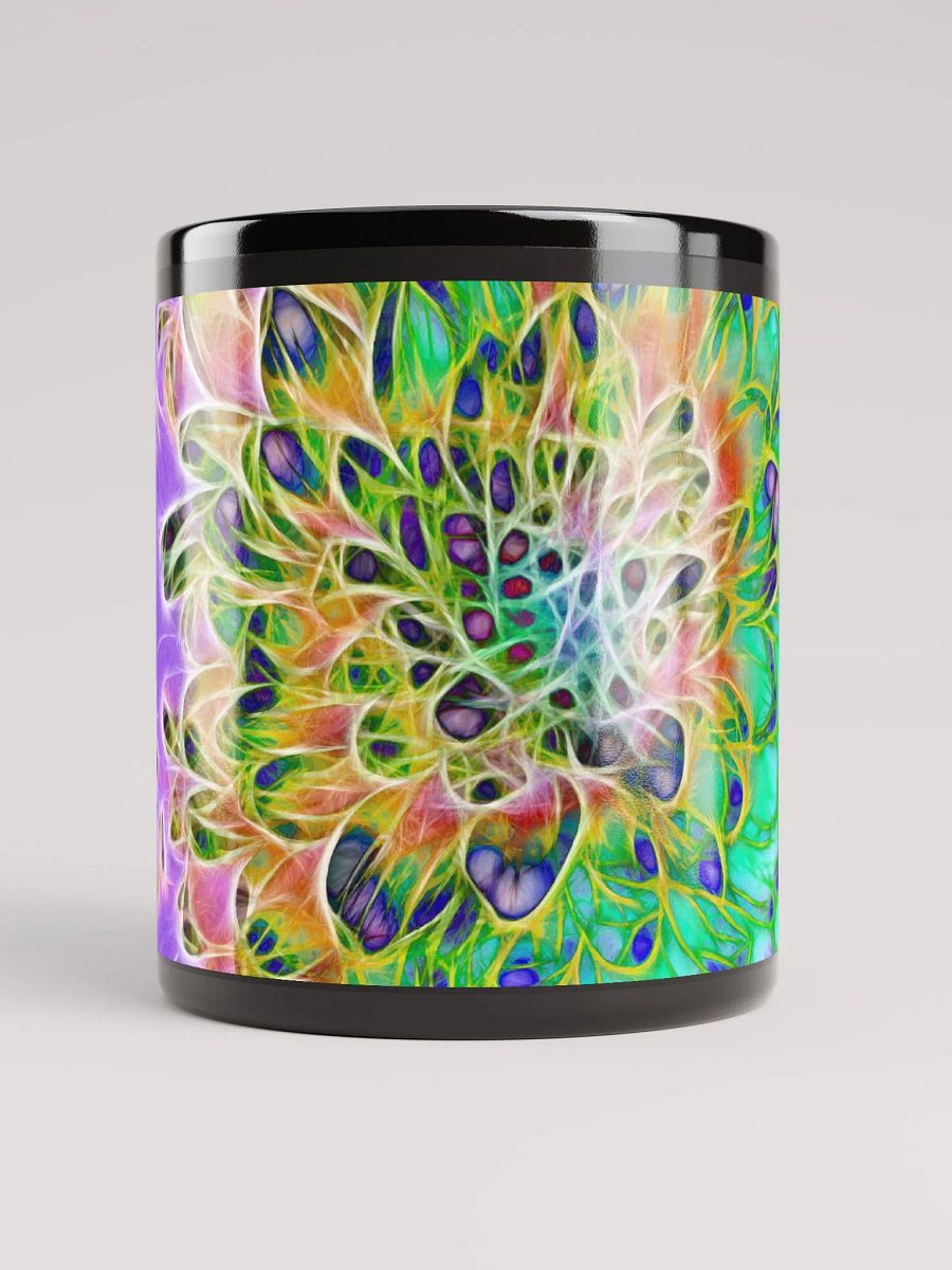 Peacock Chrysanthemum Black Coffee Mug product image (10)