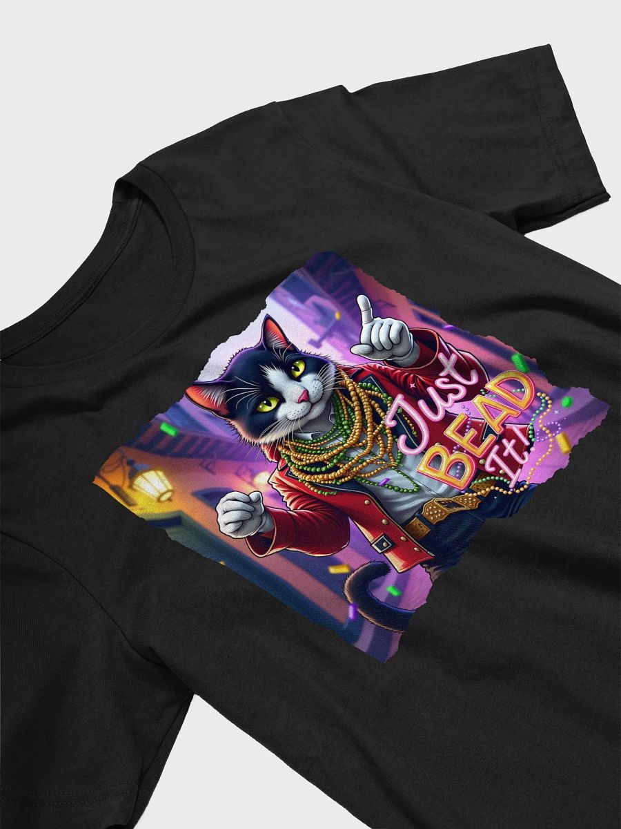 Just BEAD It! Tuxedo Cat Mardi Gras 🎭🦞🎉 T-Shirt product image (3)