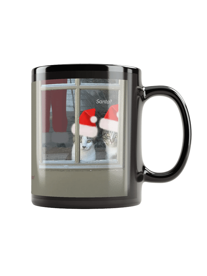 Kitty Christmas "I'll Be Good Next Year" Black Ceramic Mug product image (1)