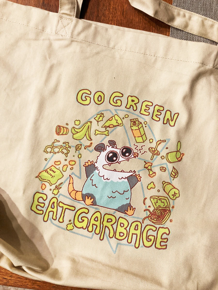 Go Green Eat Garbage! Double sided Tote