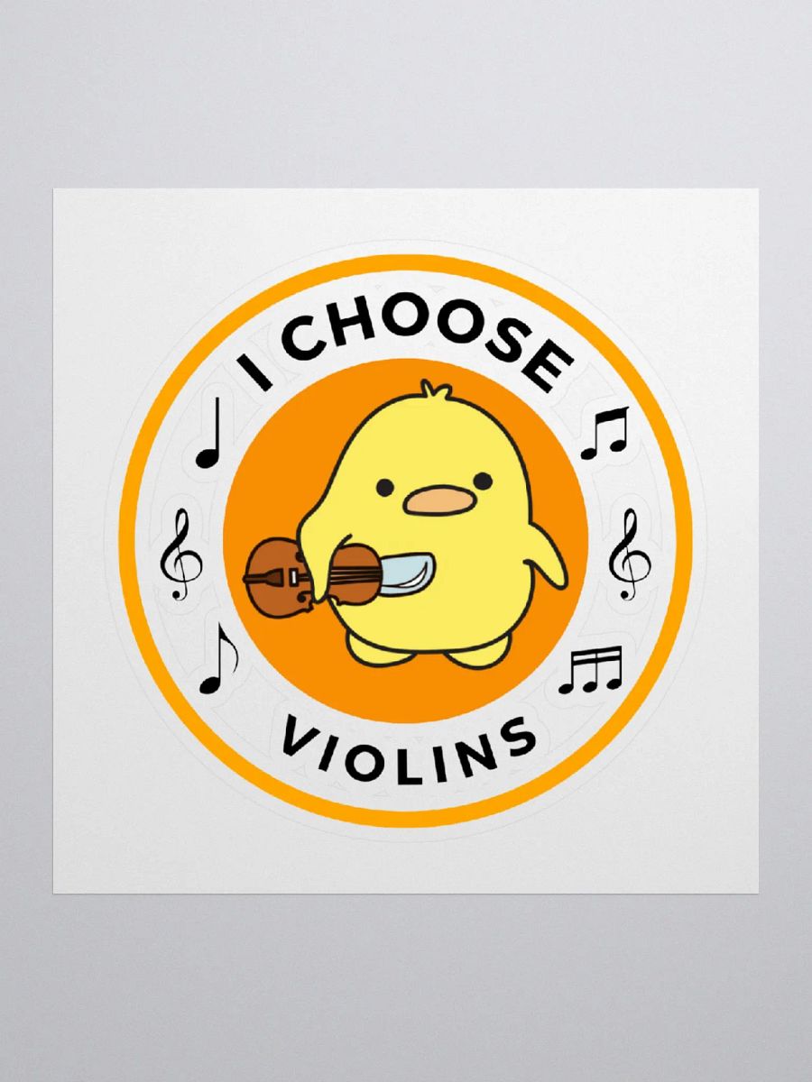I choose violins Kiss Cut Stickers - Black product image (1)