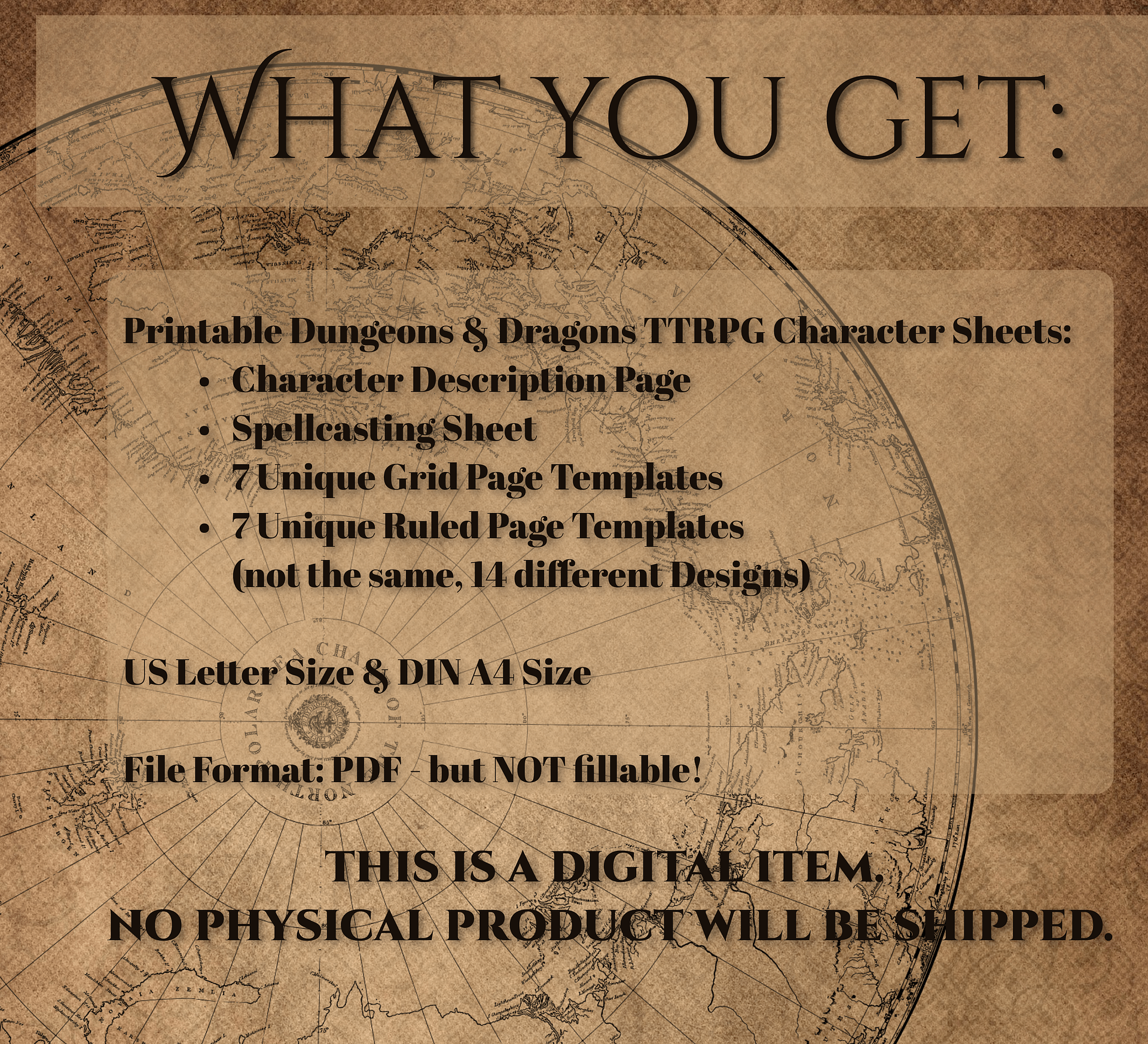 Vintage D&D TTRPG Character Sheet and Journal product image (6)