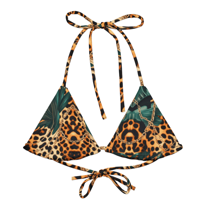 Safari Luxe Leopard & Palm String Bikini Top product image (2)