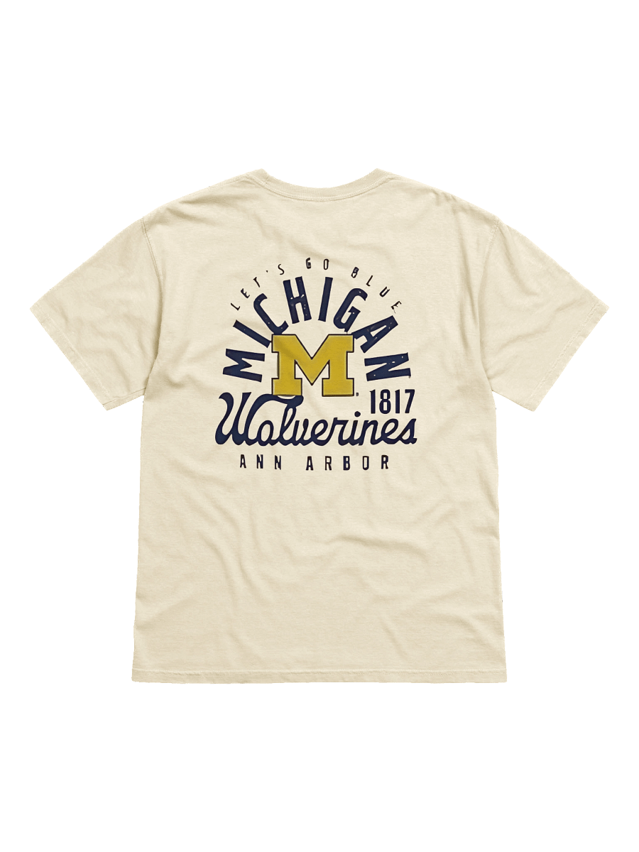 Men's Cream Michigan Wolverines Comfort Colors Mascot Overlay T-Shirt product image (2)