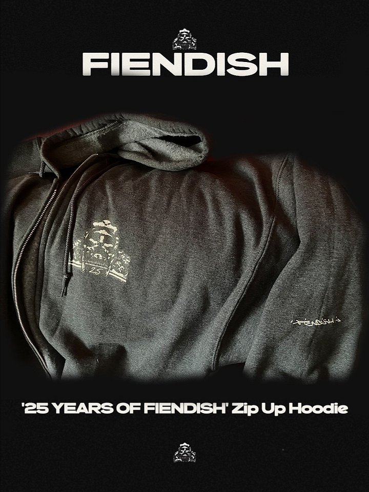 FIENDISH '25 YEARS OF FIENDISH' Zip Up Hoodie product image (1)