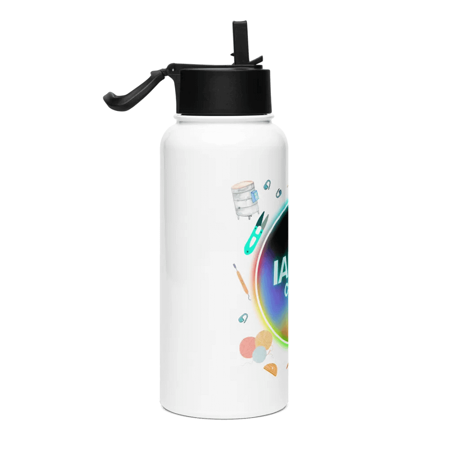 Ian's Crafts Logo Stainless Steel Water Bottle with a Straw Lid product image (4)