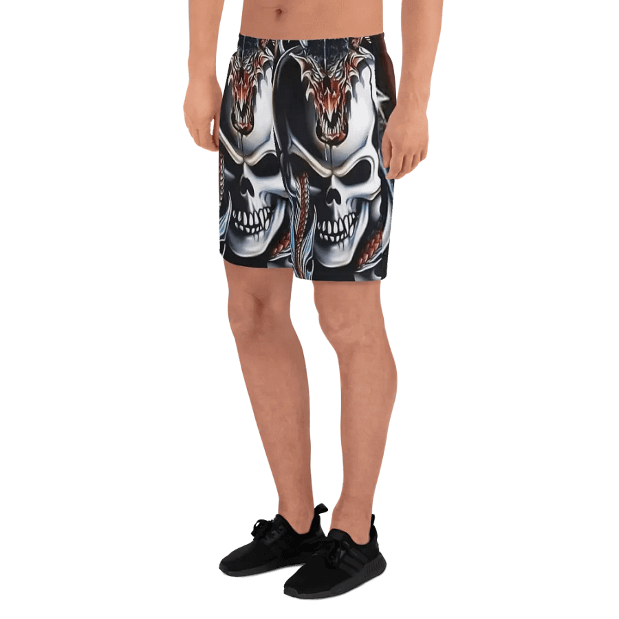 Dragon Skull Athletic Long Shorts product image (7)
