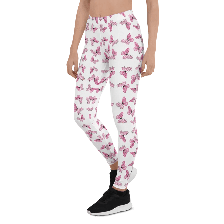 Pink Ribbon Grid All-Over Leggings product image (4)