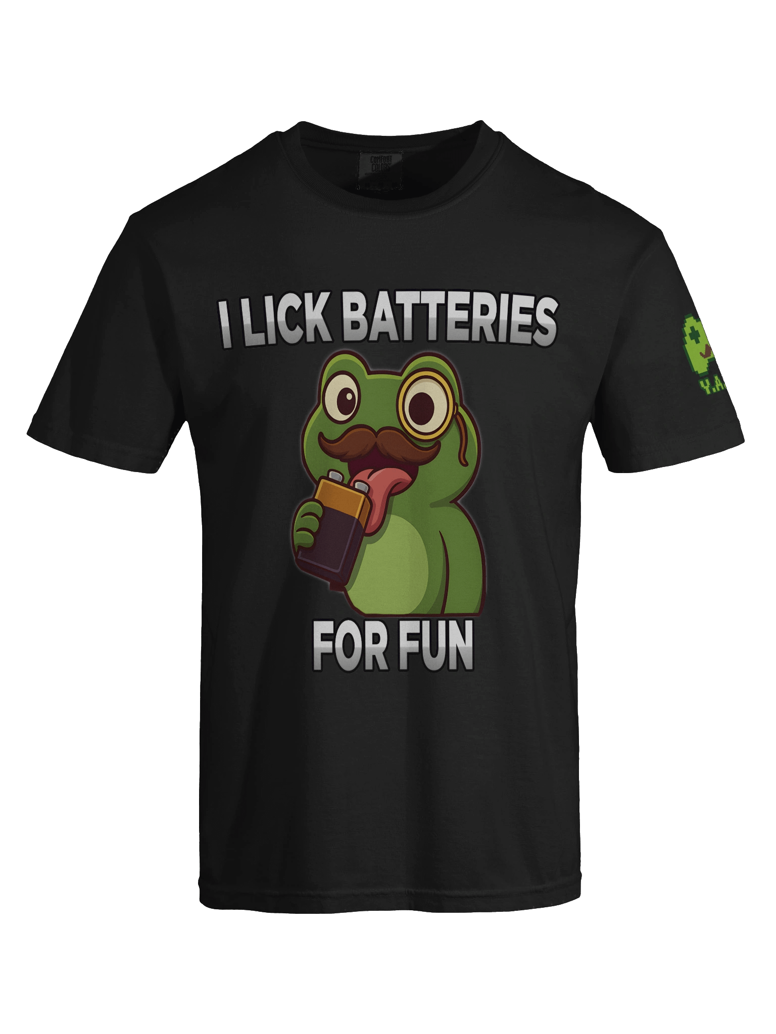 Whimsical Battery-Licking Frog T-Shirt product image (27)