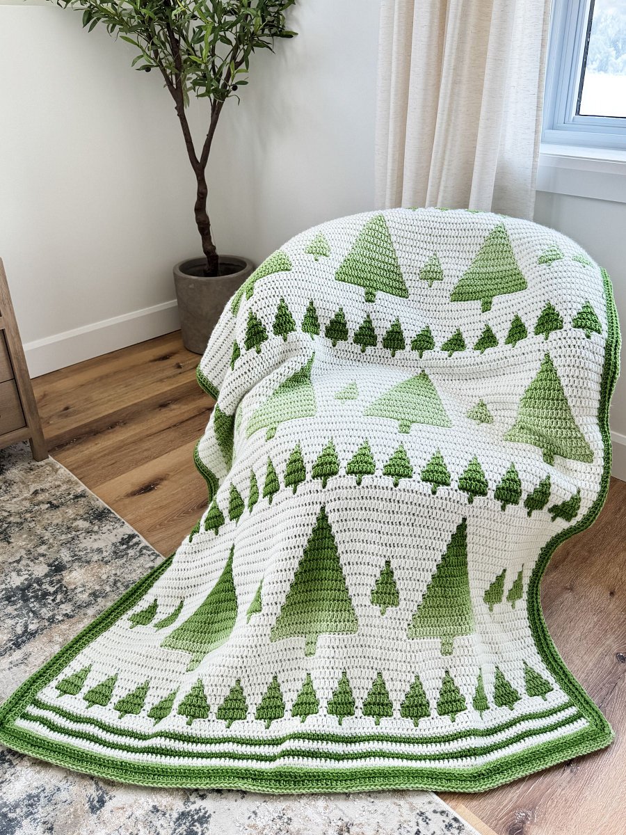 Winter Forest Mosaic Blanket Crochet Pattern product image (4)
