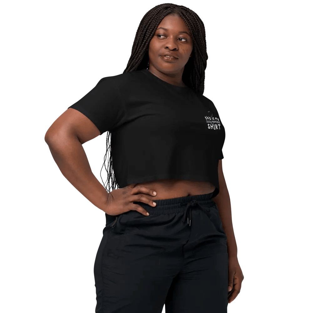 Cozy Gaming Shirt Embroidered Crop Top product image (5)