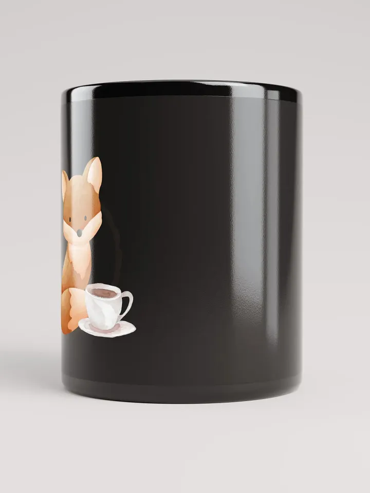 Coffee with Peach | Black Glossy Mug product image (2)