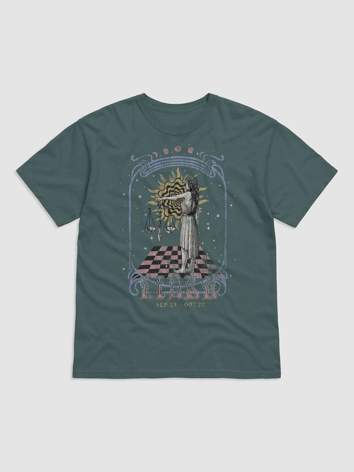 Libra Zodiac Sign Tee | Art Nouveau-Style Grunge Streetwear T-Shirt for September 23 to October 22 Birth Months product image (2)