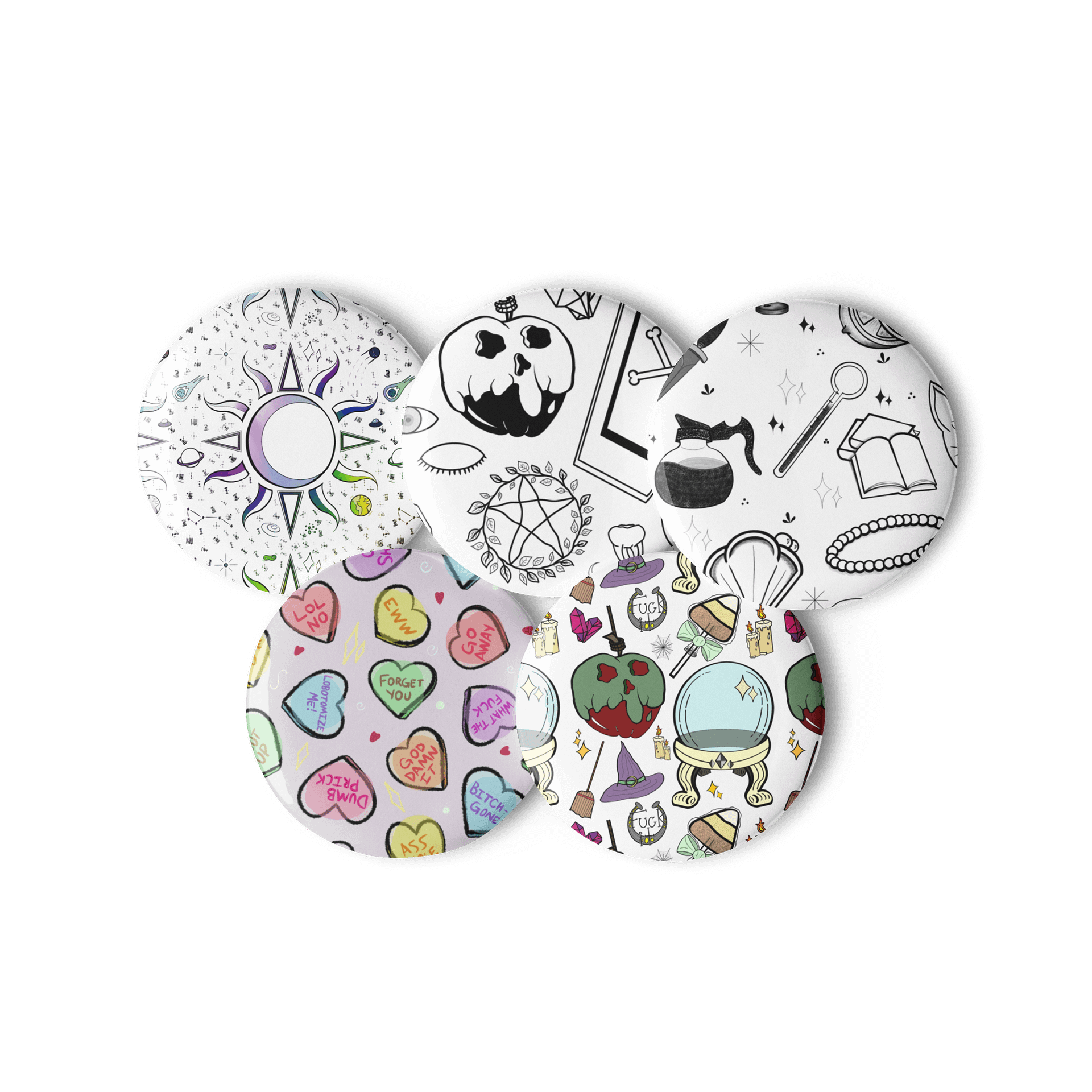 Assorted Patterns, Set of 5 Pins product image (2)