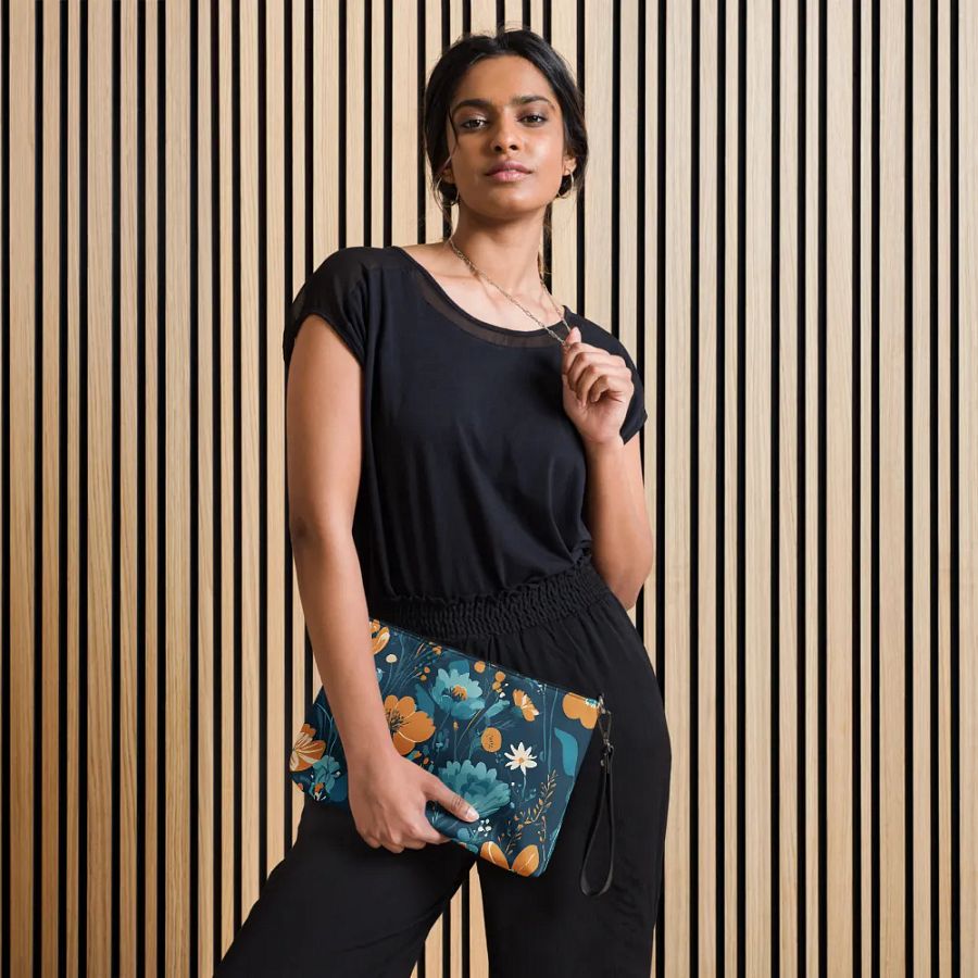 Chic Teal Flower Garden Crossbody Bag product image (8)