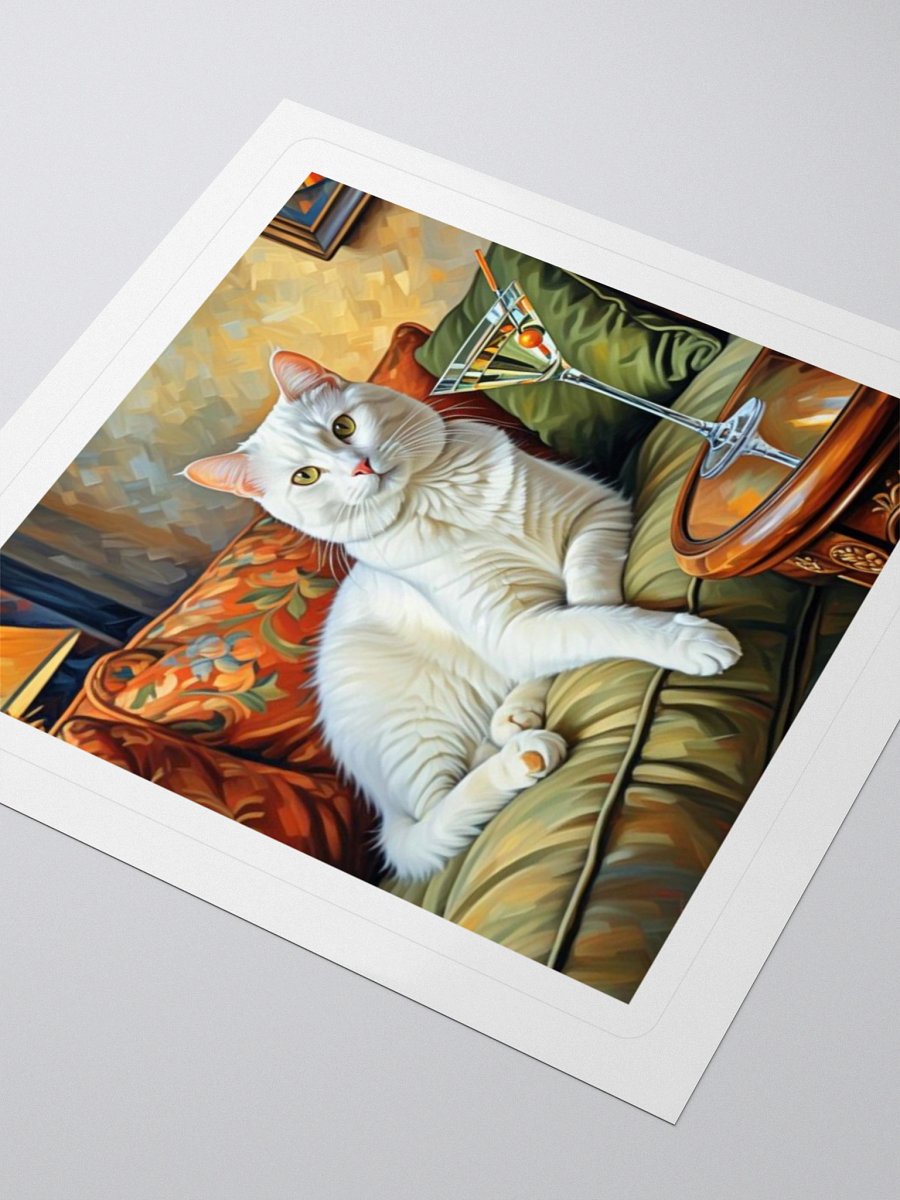 CLASSEY CAT ON COUCH NEXT TO MARTINI product image (12)