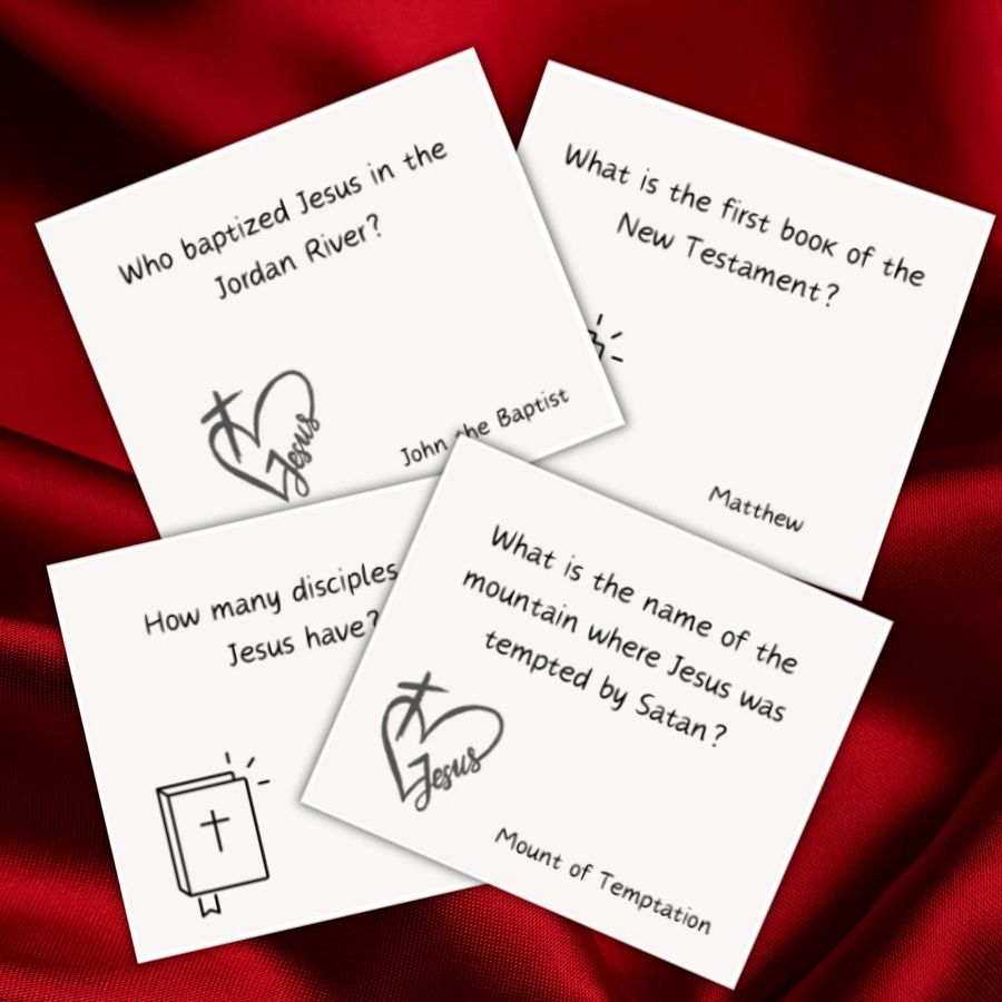 Bible trivia printable cards, New testament bible trivia game, Church Bible Games, Christian Games product image (3)